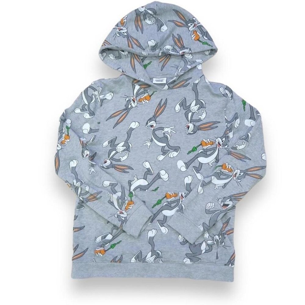 Looney Tunes, Bugs Bunny, Grey Hoodie, Pullover, Size M, Front Pocket, Cotton